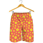 Happy Emoji Pattern Print Men's Shorts