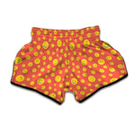 Happy Emoji Pattern Print Muay Thai Boxing Shorts