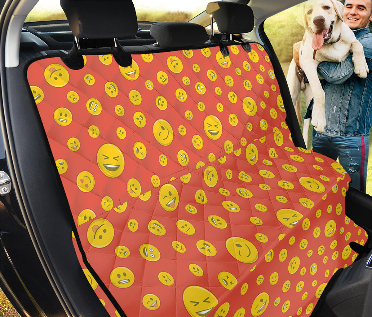 Happy Emoji Pattern Print Pet Car Back Seat Cover