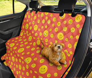 Happy Emoji Pattern Print Pet Car Back Seat Cover