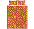 Happy Emoji Pattern Print Quilt Bed Set