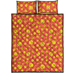 Happy Emoji Pattern Print Quilt Bed Set