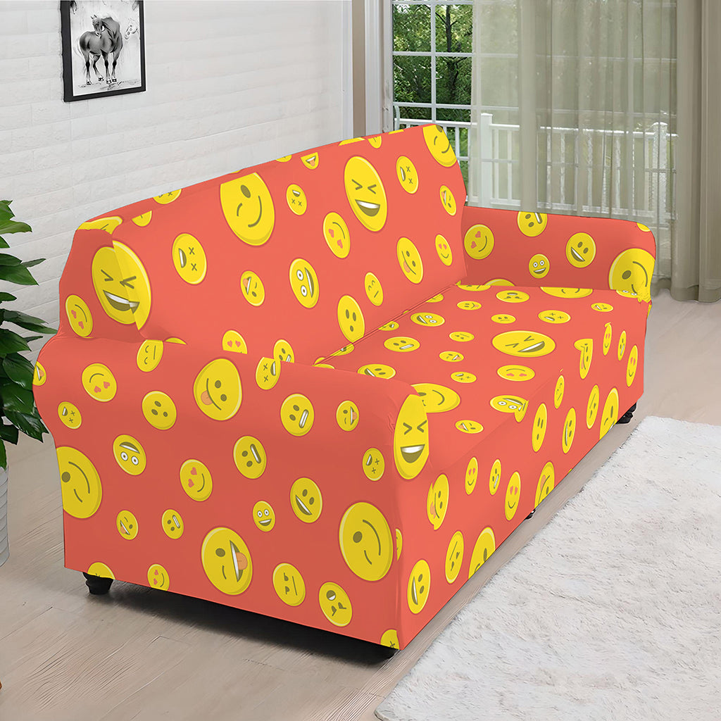 Happy Emoji Pattern Print Sofa Cover