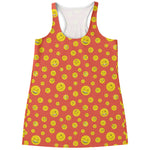 Happy Emoji Pattern Print Women's Racerback Tank Top