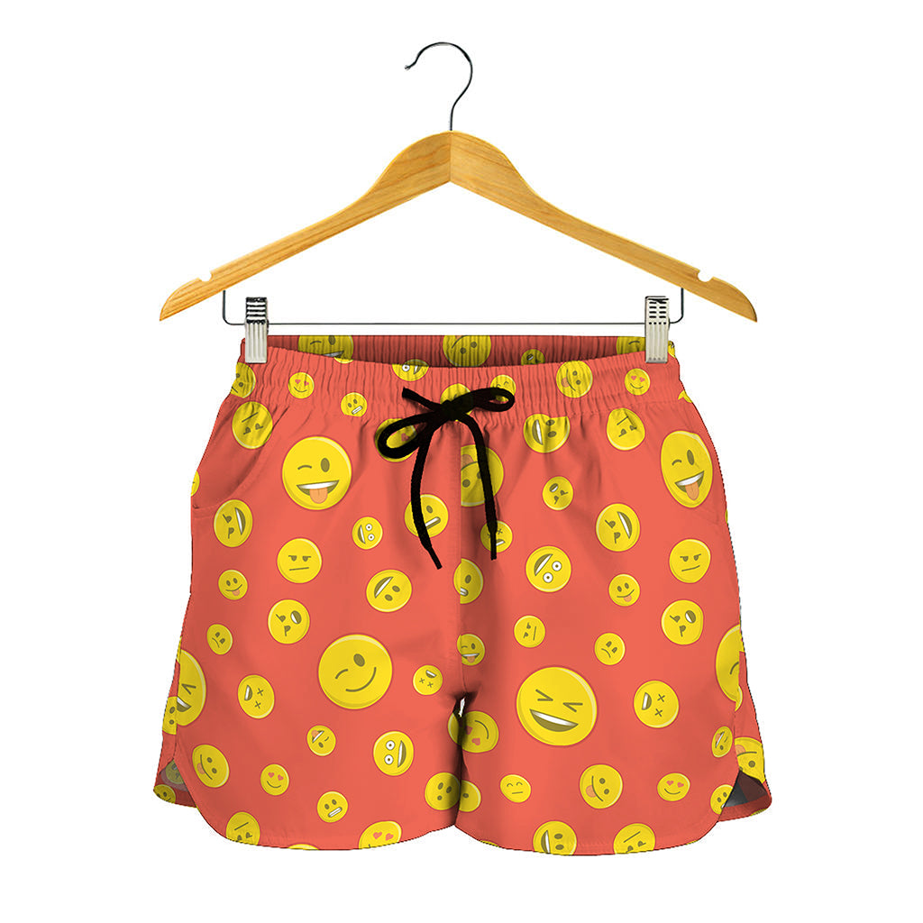 Happy Emoji Pattern Print Women's Shorts