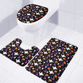 Happy Halloween Ghost Pattern Print 3 Piece Bath Mat Set