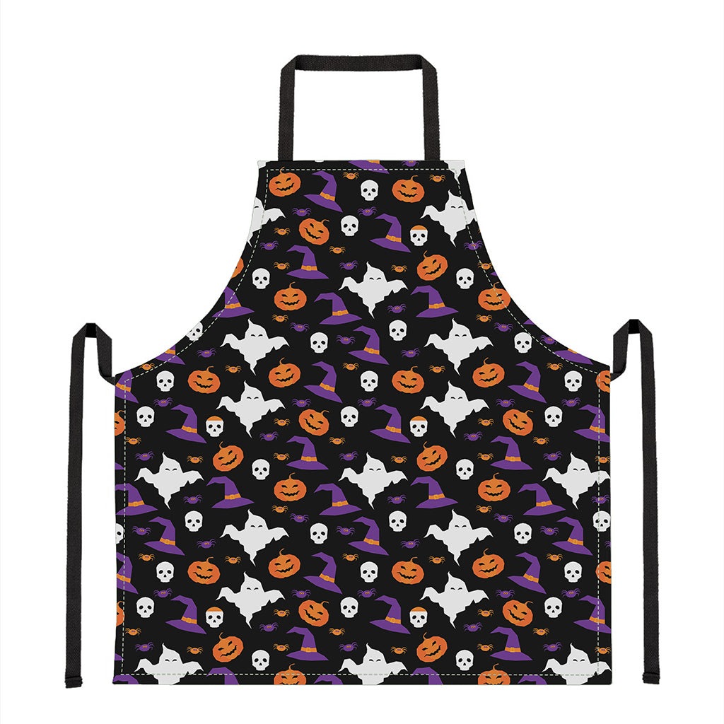 Happy Halloween Ghost Pattern Print Apron