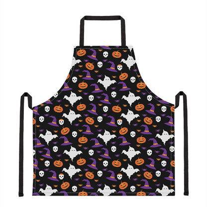 Happy Halloween Ghost Pattern Print Apron