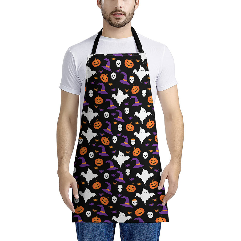 Happy Halloween Ghost Pattern Print Apron
