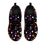 Happy Halloween Ghost Pattern Print Black Sneakers