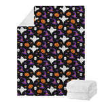 Happy Halloween Ghost Pattern Print Blanket