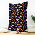 Happy Halloween Ghost Pattern Print Blanket