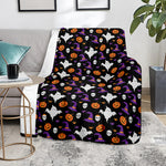 Happy Halloween Ghost Pattern Print Blanket