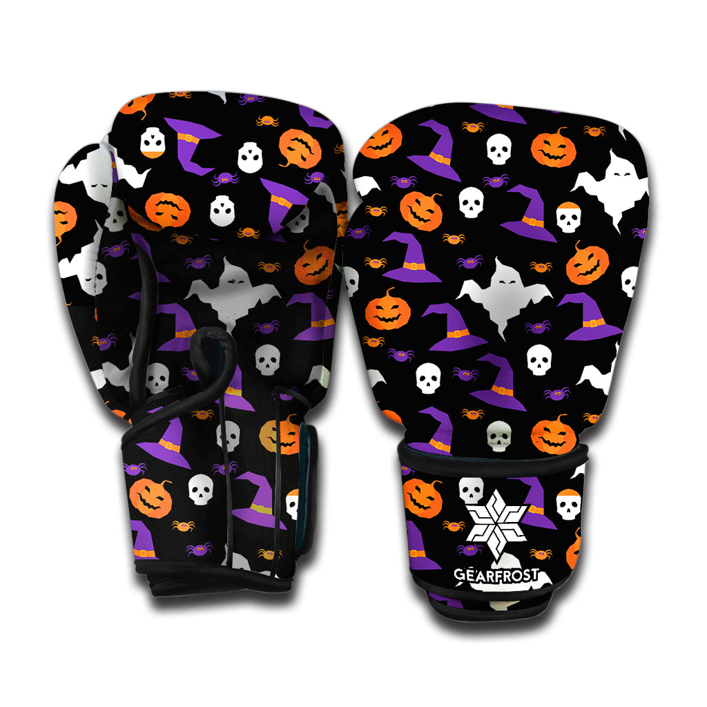 Happy Halloween Ghost Pattern Print Boxing Gloves