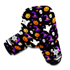 Happy Halloween Ghost Pattern Print Boxing Gloves