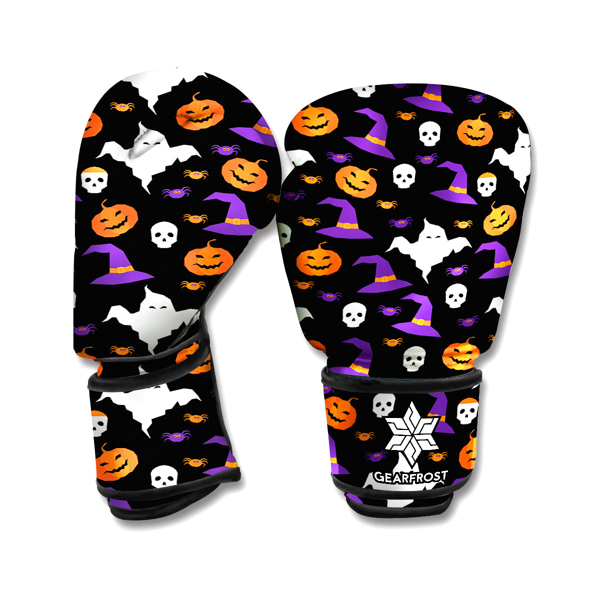 Happy Halloween Ghost Pattern Print Boxing Gloves