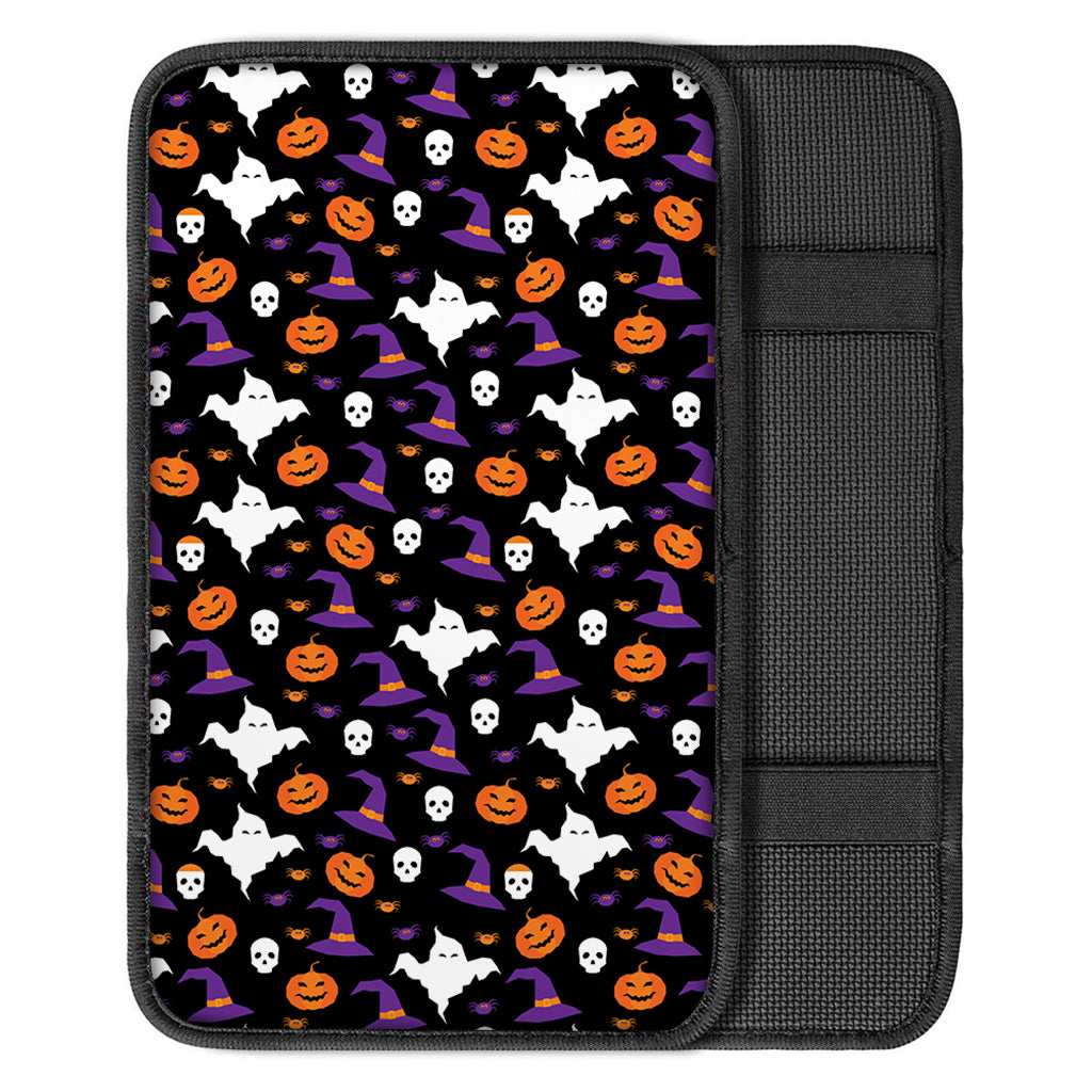 Happy Halloween Ghost Pattern Print Car Center Console Cover