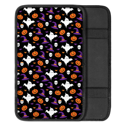 Happy Halloween Ghost Pattern Print Car Center Console Cover