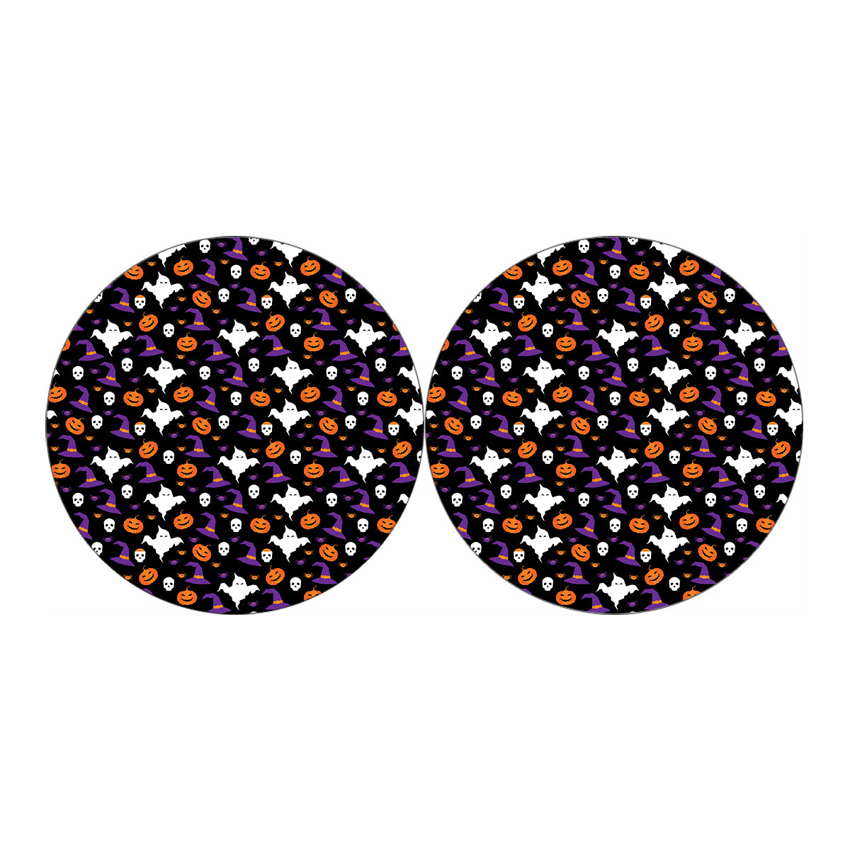 Happy Halloween Ghost Pattern Print Car Coasters