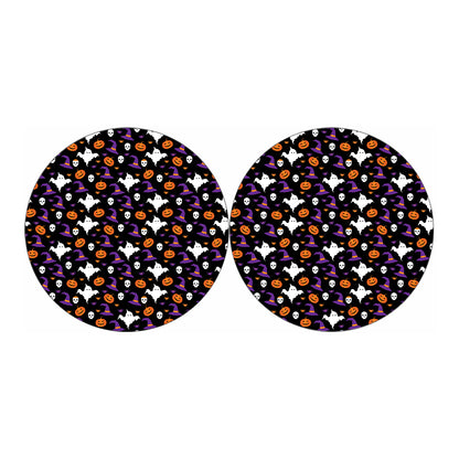 Happy Halloween Ghost Pattern Print Car Coasters