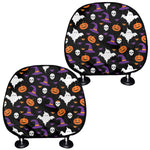 Happy Halloween Ghost Pattern Print Car Headrest Covers