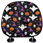 Happy Halloween Ghost Pattern Print Car Headrest Covers
