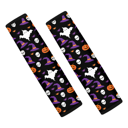 Happy Halloween Ghost Pattern Print Car Seat Belt Covers