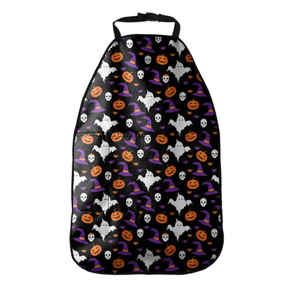 Happy Halloween Ghost Pattern Print Car Seat Organizers