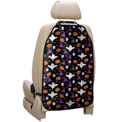 Happy Halloween Ghost Pattern Print Car Seat Organizers
