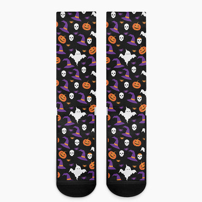 Happy Halloween Ghost Pattern Print Crew Socks