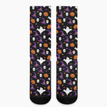 Happy Halloween Ghost Pattern Print Crew Socks