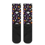 Happy Halloween Ghost Pattern Print Crew Socks