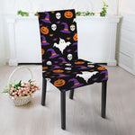 Happy Halloween Ghost Pattern Print Dining Chair Slipcover