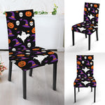 Happy Halloween Ghost Pattern Print Dining Chair Slipcover