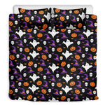 Happy Halloween Ghost Pattern Print Duvet Cover Bedding Set