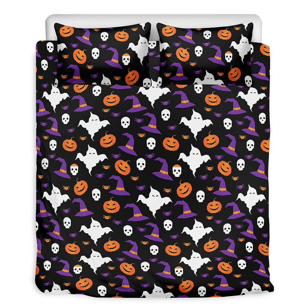 Happy Halloween Ghost Pattern Print Duvet Cover Bedding Set
