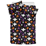 Happy Halloween Ghost Pattern Print Duvet Cover Bedding Set