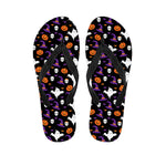 Happy Halloween Ghost Pattern Print Flip Flops