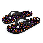 Happy Halloween Ghost Pattern Print Flip Flops