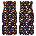 Happy Halloween Ghost Pattern Print Front and Back Car Floor Mats