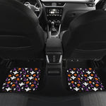 Happy Halloween Ghost Pattern Print Front and Back Car Floor Mats
