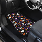 Happy Halloween Ghost Pattern Print Front and Back Car Floor Mats