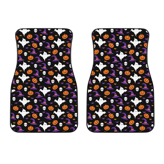Happy Halloween Ghost Pattern Print Front Car Floor Mats