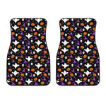 Happy Halloween Ghost Pattern Print Front Car Floor Mats