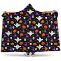 Happy Halloween Ghost Pattern Print Hooded Blanket