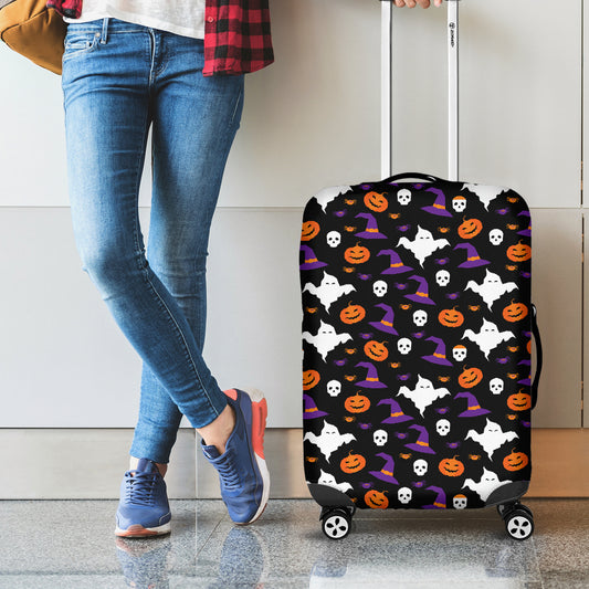 Happy Halloween Ghost Pattern Print Luggage Cover