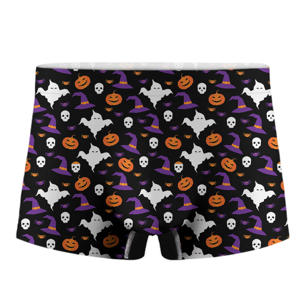 Happy Halloween Ghost Pattern Print Men's Boxer Briefs