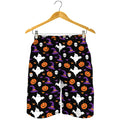 Happy Halloween Ghost Pattern Print Men's Shorts