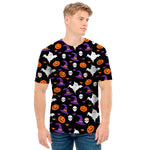 Happy Halloween Ghost Pattern Print Men's T-Shirt