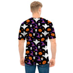 Happy Halloween Ghost Pattern Print Men's T-Shirt